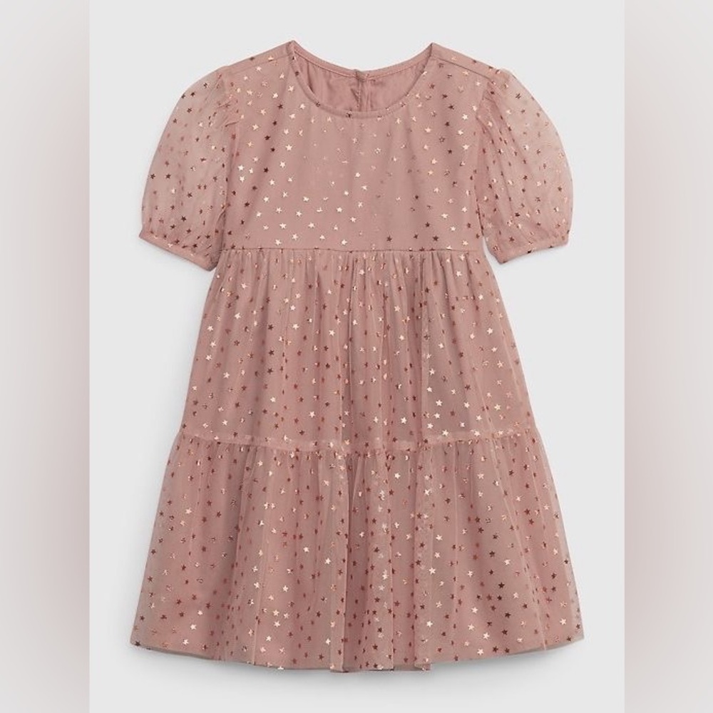 Baby Gap Toddler Girl Metallic Tulle Tiered Dress Size 3T